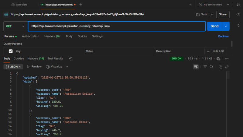 Pakistan Currency Exchange API