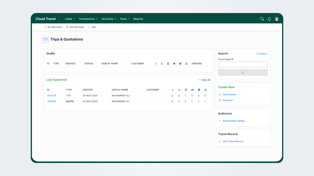 Travel Quotations and Vouchers